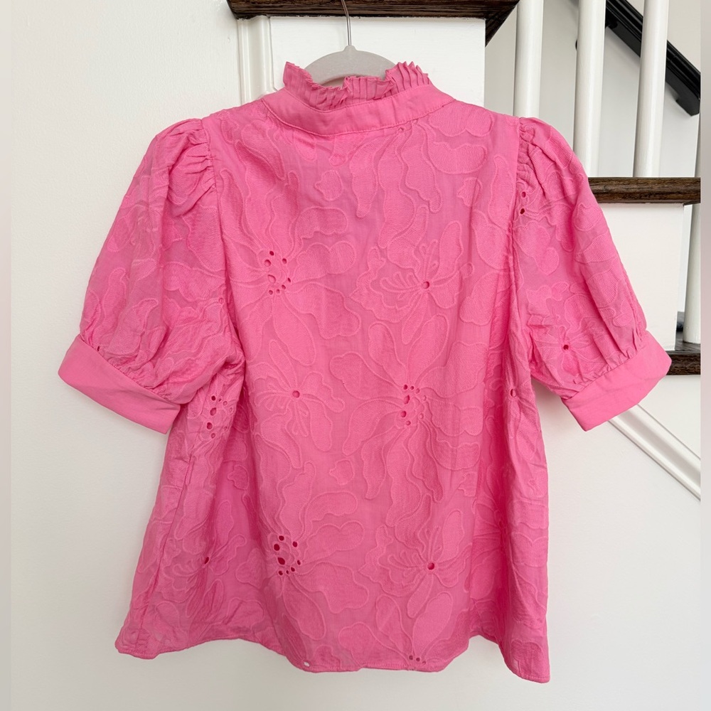 NWT Avara Elsa Pink Eyelet Spring Blouse Top - small/medium - pink - Picture 8 of 9
